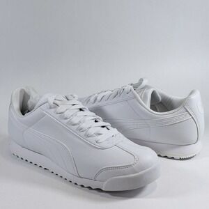 Puma‎ Size-9.5 Mens Roma Basic White Sneakers